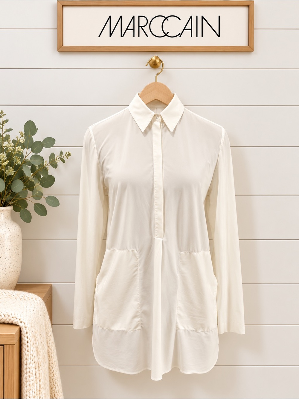 MARCCAIN - White Stretch Shirt - Estimated Size M